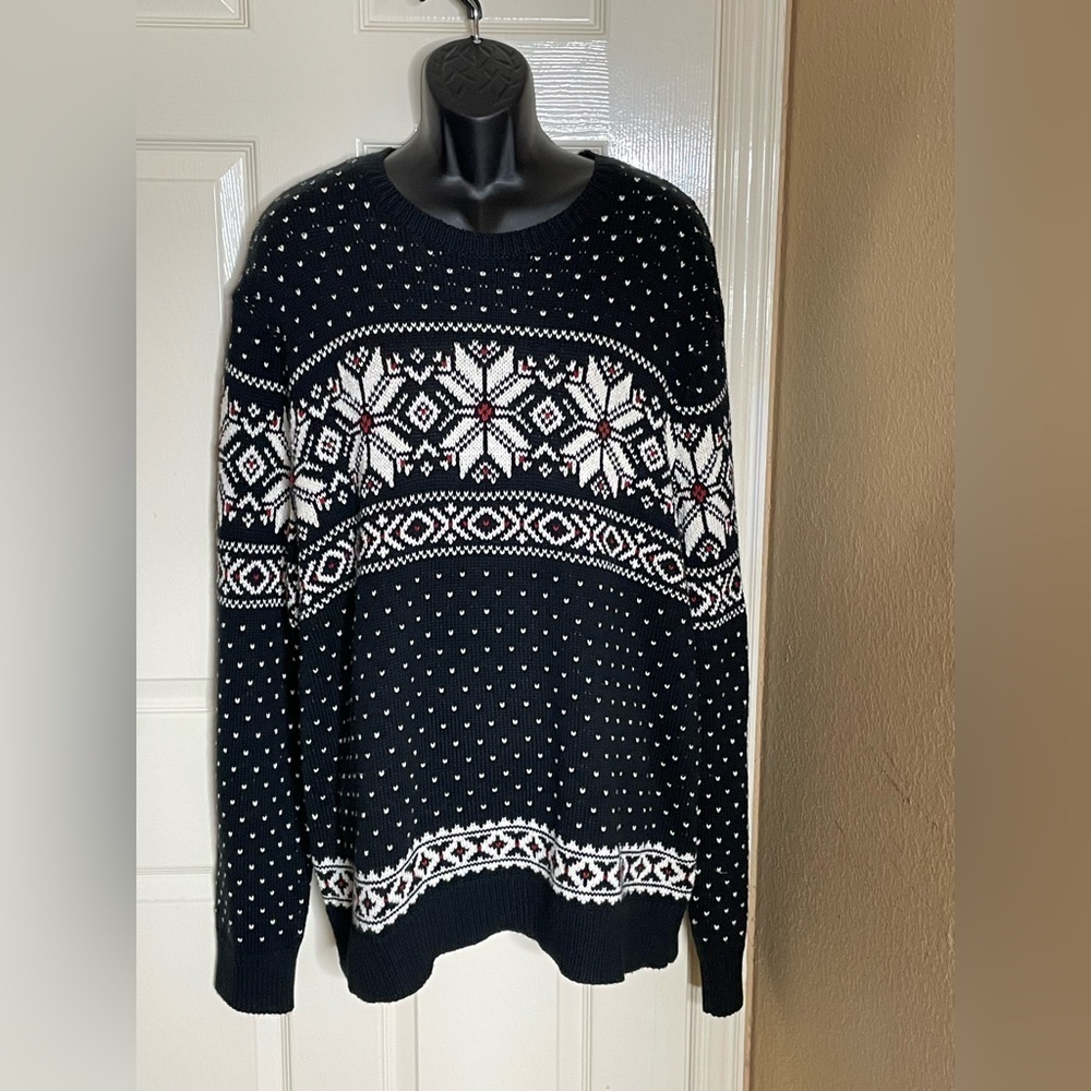 Polo by Ralph Lauren Mens Black Fair Isle Crew Neck Sweater - Picture 3 of 9